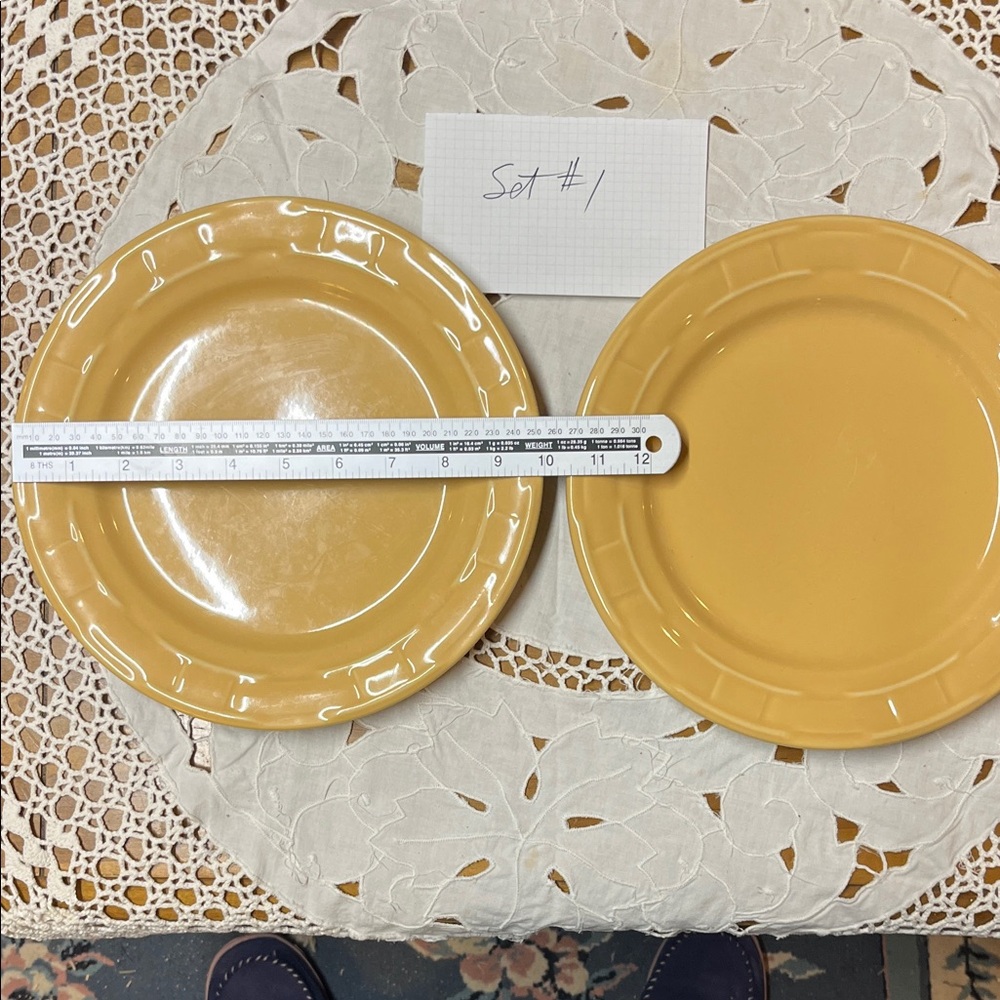 Set of Yellow Dinner Plates